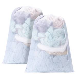 lot 8315 image: Aegero 2 Pack Mesh Laundry Bags,Machine Washable Dirty Clothes Organizer with Drawstring and ID Tag, Large Laundry Hamper Liner Enough to Laundry Essentials for Travel, Sports��28 x 40,White)
