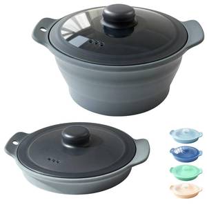 lot 8320 image: 42oz Silicone Microwave Steamer For Cooking, Collapsible Food Steamer For Vegetable, Seafood, Soup, Leftovers, Rice Cooker, BPA Free Small Steam Pot with Handle & Lid, Dishwasher Safe (Grey), 1 Pack