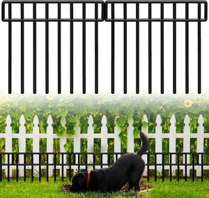 lot 9650 image: 14 Pack Fence Panels 19.5 Ft(L) X 13Inch(H)Animal Barrier Fence - No Dig Fence Panels Dog Dig Fence Barrier Metal Small Garden Fence Border for Dog Rabbit Defense Bottom Blocker for Outdoor Yard Patio