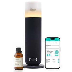 lot 9670 image: MQLMF Hotel Collection Diffuser Machine,Fabric-Wrapped Design,Candlelight Atmosphere Lamp,1000 Sq Ft,Waterless Essential Oil Diffuser,Hotel Scent Diffuser,Scent Air Machine for Home - Weave Black