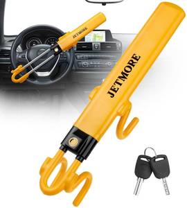 lot 9675 image: JETMORE Steering Wheel Lock Anti Theft Car Device with Adjustable Design Car Lock in Compatibility Car Wheel Lock with Reinforced Steel Car Anti Theft Device with Tamper-Proof Bolts