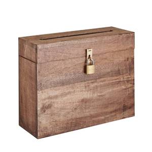 lot 9682 image: Eximious India Wedding Card Box with Card Slit and Lock Gift Card Box Wishing Well Wooden Box for Weddings, Receptions, Birthdays, Graduations, Baby Showers, Honeymoon Funds (Walnut)