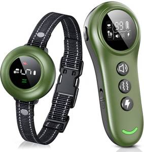lot 10003 image: 2-in-1 Dog Shock Collar & Dog Bark Collar - Smart Anti Barking Dog Training Collar with 5 Adjustable Sensitivity & 3300FT Remote for All Breeds IP67 Waterproof Rechargeable E-Collar (Green)