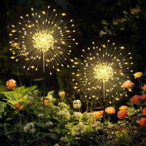 lot 10010 image: GIGALUMI Garden Decor Outdoor Lights 120LED 2Pack, Solar Garden Lights Outside Fairy Firework Decorative,Solar Powered for Yard Pathway Flowerbed Planter Balcony Patio 4th of July Decor (Warm White