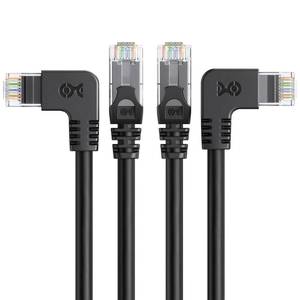 lot 10018 image: Cable Matters 10Gbps Combo-Pack 90 Degree Cat 6 Ethernet Cable - 5ft, Cat6 Right Angle Ethernet Cable (90Degree  270 Degree Right-Angle RJ45 Connectors)