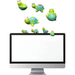 lot 10020 image: Suny Smiling 4 Pcs Mini Resin Tortoise Figurines 3D Creative Monitor Decor for ComputerDesktopCar Dashboard Adorable Desk Toy for Pet Lovers Home Office Decoration