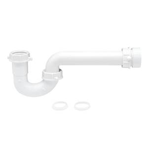 lot 10061 image: JB Products 1-12 Inch P-Trap Kit, Polypropylene Tubular with PVC Marvel Adapter, Ribbed Threaded Nuts for Strong Leak-Free Connection, Includes J-Bend, Wall Arm & Washers, Made in USA