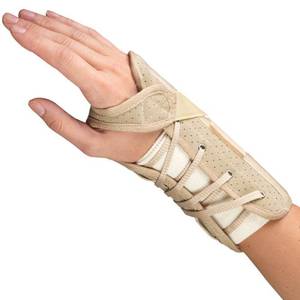 lot 10062 image: OTC Wrist Brace, Soft-Fit Lace Closure Hand Wrist Splint, Postoperative Care, X-Large (Right Hand)