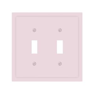 lot 10067 image: Rose Pink Decorative 2 Gang Double Toggle Light Switch Cover Mid Size Outlet Wall Plate Electrical Dual Device Switch Faceplate