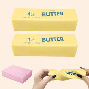 lot 10072 image: 2 Pack Slow Rising Squishy Butter Stick ,Squeeze Butter Toy, Stress Balls��Stress Relief & Fidget Toys,Realistic Food Squishies Fidget Toys, Gifts, Party Favors (2PCS)