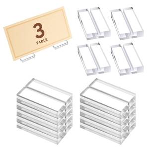 lot 10085 image: BOYIVI 10Pcs Clear Acrylic Table Card Stands Set Elegant Name Display Holders for Menus, Weddings, Office Meetings and Photo Signs (Rectangle)