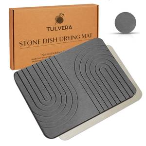 lot 11592 image: Stone Dish Drying Mat for Kitchen Counter �� Diatomaceous Earth Drying Mat  Fast-Absorbing, Minimalist Design, Durable Diatomite  Non-Slip, Heat Resistant, Easy-to-Clean  USA Brand  15.7x11.8