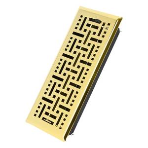lot 11601 image: Ventyun Floor Register 4x10 Inches - Heavy Duty Walkable Steel Floor Vent Covers for Home Floor - Adjust Air Flow Direction Curved Safe Edges, Brushed Nickel