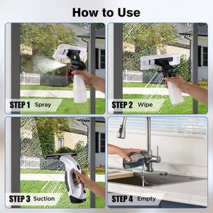 lot 11607 image: ZRHI Window Vacuum Cleaner Tool, Quick, Clean & Efficient, Cordless, Rechargeable & Ultra Lightweight for Any Smooth Surface