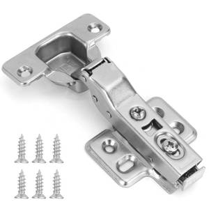lot 11631 image: HBL 4 Pack Soft Close Cabinet Hinges European Kitchen Cabinet Hinges for Frameless Cabinet Door, 35MM Quick Release Cup Hinges, 110° Half Overlay, 3D Adjustable and Slow Close Hinges