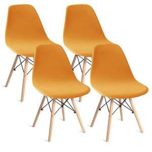 lot 12227 image: Bifaunvogel Shell Chair Covers Velvet Mid Century Modern Dining Chair Covers Stertch Dining Room Shell Side Chair Slipcovers Lounge Armless Chairs Covers for Kitchen Dining Room Set of 4 Gold