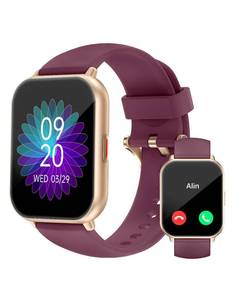 lot 12236 image: RUIMEN Smart Watches for Men Women (AnswerMake Calls, 2 Bands Included), 1.8 Smartwatch for iOSAndroid Phones, Fitness Tracker Heart RateSleep Monitor Digital Watch Waterproof Purple