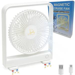 lot 12239 image: Magnetic Fan for Cruise Ship - Magnetically Sticks on Cabin Ceilings and Walls - Ultra Thin Yet Powerful 3-Gear, Portable & Cabin Approved, Rechargeable Battery - The Original Portable Cruise Fan 2026