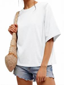 lot 12263 image: Womens Summer Tops Oversized Batwing Sleeve T-Shirts Loose Fit Crew Neck Tee Shirts for Casual Travel Workout White Large