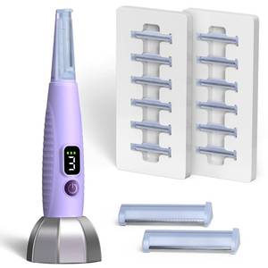 lot 12288 image: Sonic Dermaplane Razor for Women Face, Smooth Exfoliation & Peach Fuzz Facial Hair Removal, Edge Technology with LED Light, 3 Speeds Rechargeable Dermaplaning Tool with 12 Replacement Blades, Purple