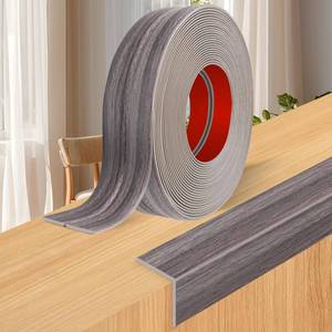 lot 12324 image: Wall Corner Protector Moulding Trim Peel and Stick Wall Corner Guards Trim Flexible Self Adhesive Edge Protector Moulding, 2.4 in x40 Ft, Brown Walnut Wood