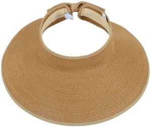 lot 12340 image: Simplicity Womens Hats Womens UPF 50 Wide Brim Roll-up Straw Sun Hat Sun Visor Natural
