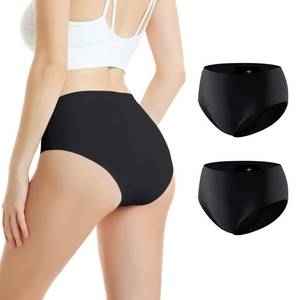 lot 12344 image: Carer Incontinence Underwear for Women, Washable Absorbency Reusable Womens Leak Proof Protection Panties for Bladder Leakage, Incontinence, Period Black M-2pk