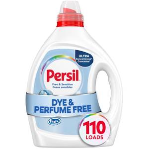 lot 12362 image: Persil Free & Sensitive Laundry Detergent Liquid, 82.5 Fl Oz, 110 Loads, Ultra Concentrated Laundry Soap, Unscented & Hypoallergenic for Sensitive Skin, All Water Temperatures, HE Safe