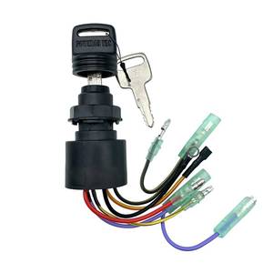 lot 12375 image: Boat Ignition Switch with Key Replacement for Mercury Mariner Outboard Motor Control Box with 2 Keys 3 Position 6 Wire Connectors - Replace Mercury Ignition Switch 87-17009A2 87-17009A5
