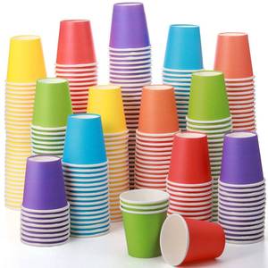 lot 13397 image: Sawysine 300 Count 3 oz Disposable Small Paper Cups Bathroom, Mouthwash, Espresso & Snack Cups for Party, Office, Coffee, Juice & Water(Rainbow)