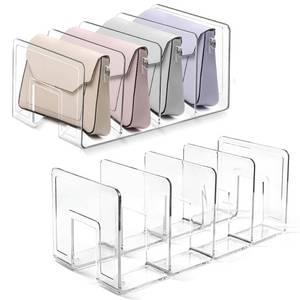 lot 13408 image: 2 Pcs Acrylic Clear Purse Storage Organizers, 4 Sections Dividers in Bedroom Office (bright)