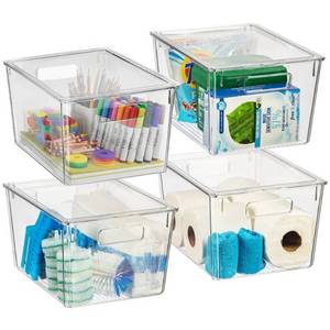 lot 13411 image: ClearSpace Plastic Storage Bins with Lids X-Large �� Perfect Kitchen Organization, Desk Organizer or Pantry Storage �� Desktop Organizer, Pantry Organization and Storage Bins, Cabinet Organizers