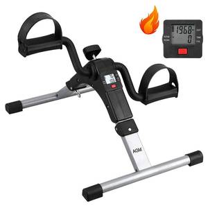 lot 13414 image: Folding Pedal Exerciser, Mini Exercise Bike Under Desk Bike Foot Pedal Exerciser, Foot Hand Cycle Portable Peddler Machine Bicycle Exerciser Arm Leg Exerciser While Sitting (Silver)