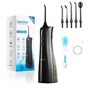 lot 14077 image: Leominor Water Dental Flosser - 5 Modes Cordless Portable Oral Irrigator, IPX7 Waterproof, Rechargeable Teeth Cleaner Upgrade Datchable Tank Professional Flossing Cleaning Pick for Home Travel (Black)