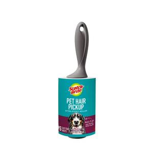 lot 14078 image: Scotch-Brite Pet Hair Pickup Extra Sticky Lint Roller, Designed for Removing Fur  Fluff on Couches, Clothes, Dog and Cat Beds, & More, 1 Pack, 95 Easy-Tear Adhesive Sheets Total