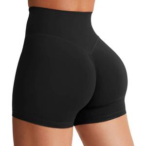 lot 14094 image: YEOREO Womens Biker Shorts 4.5  6 Workout Gym Shorts High Waist Tummy Control Hidden Scrunch Running Yoga Black Small