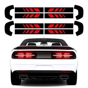 lot 14099 image: iwannachange Gloss Black Tail Light Race Track Bat Vinyl Overlay Decal Cover Tint Kit Film Precut Compatible with Dodge Challenger 2015-2022 Exterior Accessories (Arrange Squares Style)