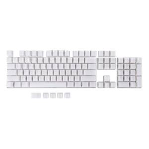 lot 14102 image: Petforu POM Jelly Keycaps Doubleshot Translucent OEM Profile for 6187104108 Keys PC Gaming Mechanical Keyboards (White)