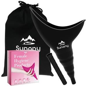 lot 14118 image: Sunany Female Urination Device, Reusable Female Urinal Silicone Women Pee Funnel Allows Women to Pee Standing Up, The Perfect Companion for Camping,Outdoor,Travel��Fuchsia�� (Black)