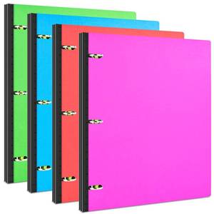 lot 14138 image: INFUN Telescoping 3 Ring Binder - 4PCS, Portable Plastic 3 Ring Binder with Telescoping Spine, Binders with Foldable Front Cover Holds 8.5x11 Paper for School, Office, Homes