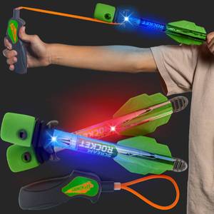 lot 14142 image: Light Up Foam Rocket Toys for Kids Best LED Rocket Launcher Slingshot Lights Up & Makes Noise Boys & Girls Outdoor Toys Party Favors Summer Birthday Gifts Idea & Gifts for Ages 8 9 10 11 12 13 