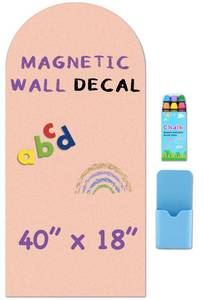 lot 14149 image: HeatPomelo Arch Magnetic Wall Decal - 40 x 18 Matte Finish Chalkboard Sticker for Wall - Magnetic Board for Playroom, Home Classroom(Camel Blush)