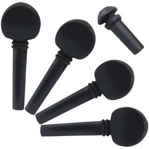 lot 14165 image: Piutouyar 4 Pcs Wooden Violin Tuning Pegs with Endpin Parts, Black Violin Fine Tuners Pegs Replacement Set for 44 Size Violins Fiddle