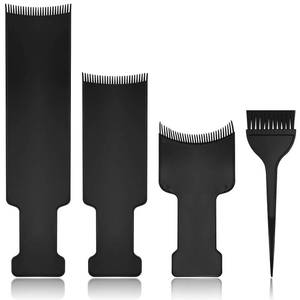 lot 14188 image: 4 PCS Balayage Highlighting Board and Highlighting Brush Kit, 1 Hair Dye Brush and 3 Balayage Highlighting Board with Teeth Hair, for Hair Dye, Hairstylist Accessories Brushes