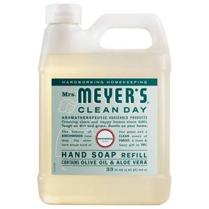 lot 14201 image: Mrs. MEYERS CLEAN DAY Hand Soap Refill, Birchwood Scent, 33 Fl Oz Bottle
