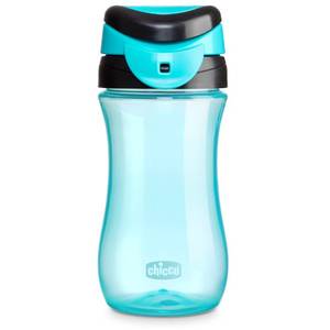 lot 14209 image: Chicco My Tumbler Toddler Sippy Cup for 2 Years, 12oz Spill-Proof when Closed Water Bottle with Free-Flow Spout, Flip-Up Carry Handle, Easy Grip, BPA Free, Teal