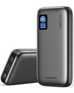 lot 14219 image: AsperX Laptop Power Bank, 25,000mAh 140W PD 3.1 Fast Charging Portable Charger, TFT Smart Display USB C Battery Pack(92.5Wh) for MacBookiPhone 17Dell XPSGalaxy S25Steam Deckipad (Flight-Approved)