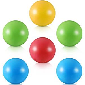 lot 14220 image: Civaner 6 Pieces Multi Colored Plastic Replacement Balls Small Bulldozer Popper Toy Balls 1.75 Inch Soft Crush Proof Air Filled Ocean Ball for Toddlers (Classic)