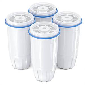 lot 19873 image: Upgraded Water Filter Replacement Fit for Zero Pitcher and Dispenser ZR-001 ZR-004 ZP-006 ZR-017, Five-Stage Filter System, Effectively Reducing Lead, Chromium, and Contaminants, 4 Packs, By BOGDA