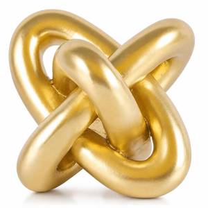 lot 19888 image: XMGZQ Gold Knot Decor for Coffee Table Book,Chain Link Living Room Decor Item for Bookshelf Entryway Nightstand TV Stand,Minimalist Knot Sculpture for Home Living Room,Centerpiece Table Decorations